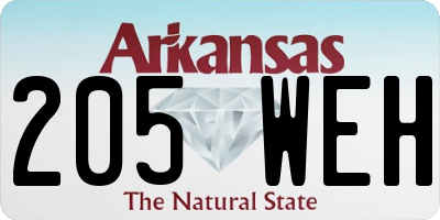 AR license plate 205WEH