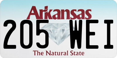 AR license plate 205WEI