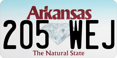 AR license plate 205WEJ