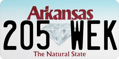 AR license plate 205WEK