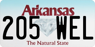 AR license plate 205WEL