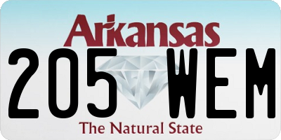 AR license plate 205WEM