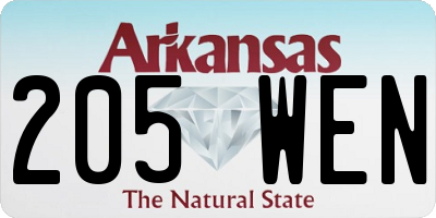 AR license plate 205WEN