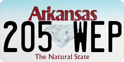 AR license plate 205WEP