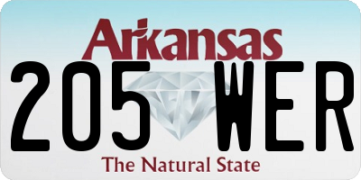 AR license plate 205WER