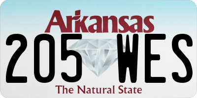 AR license plate 205WES