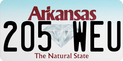 AR license plate 205WEU
