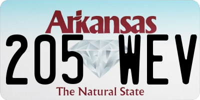 AR license plate 205WEV