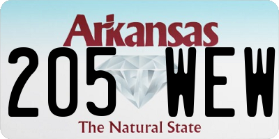 AR license plate 205WEW