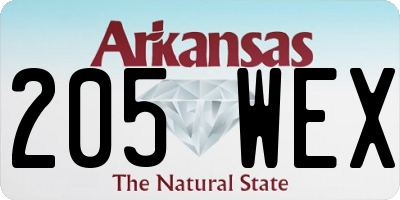 AR license plate 205WEX