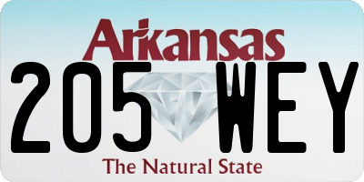 AR license plate 205WEY