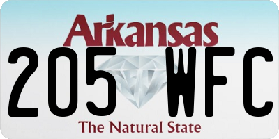 AR license plate 205WFC