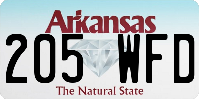 AR license plate 205WFD