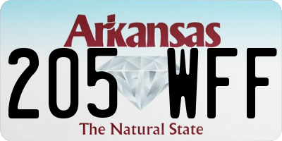 AR license plate 205WFF