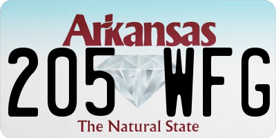 AR license plate 205WFG
