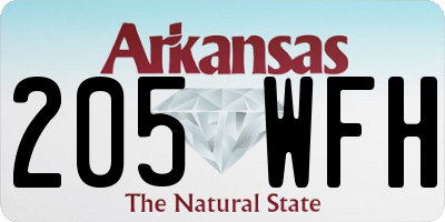 AR license plate 205WFH