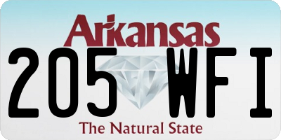 AR license plate 205WFI