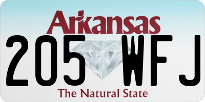 AR license plate 205WFJ