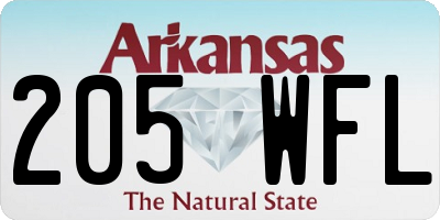 AR license plate 205WFL