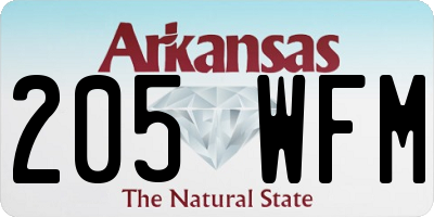AR license plate 205WFM
