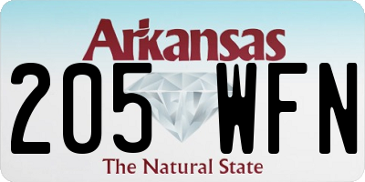 AR license plate 205WFN