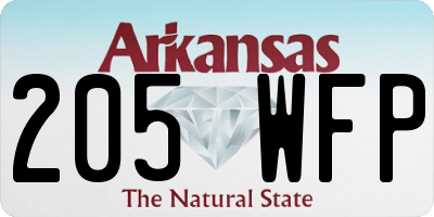 AR license plate 205WFP