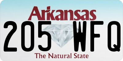 AR license plate 205WFQ