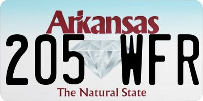 AR license plate 205WFR