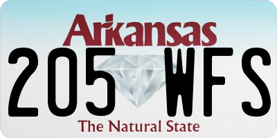 AR license plate 205WFS