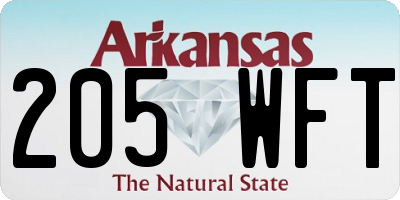AR license plate 205WFT