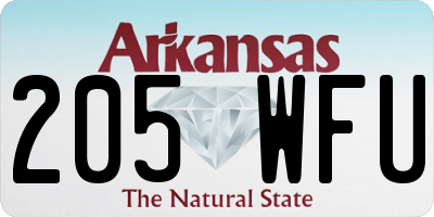 AR license plate 205WFU