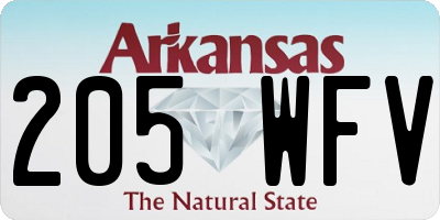 AR license plate 205WFV