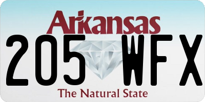AR license plate 205WFX