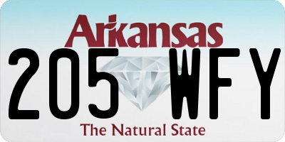 AR license plate 205WFY
