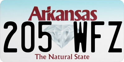 AR license plate 205WFZ