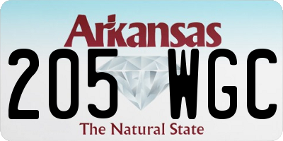 AR license plate 205WGC