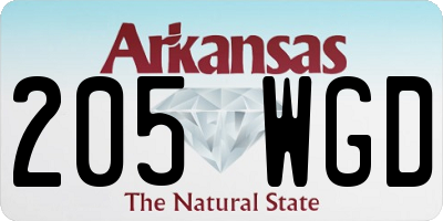 AR license plate 205WGD