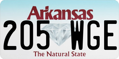 AR license plate 205WGE