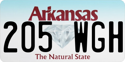 AR license plate 205WGH