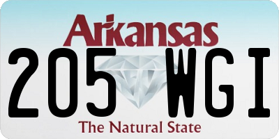 AR license plate 205WGI