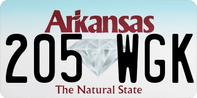 AR license plate 205WGK