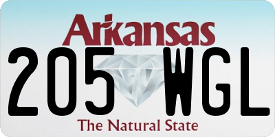 AR license plate 205WGL