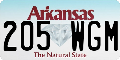 AR license plate 205WGM