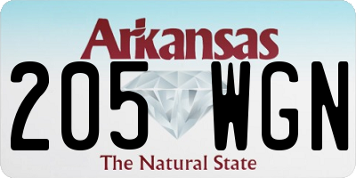 AR license plate 205WGN