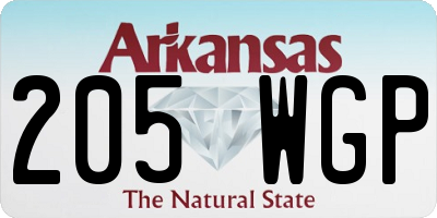 AR license plate 205WGP