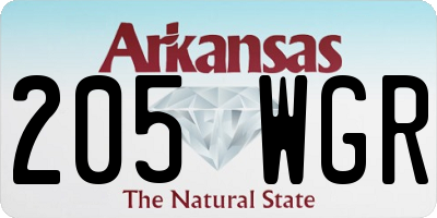 AR license plate 205WGR