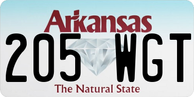 AR license plate 205WGT