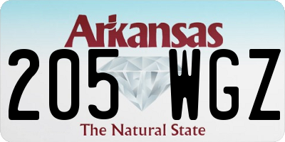 AR license plate 205WGZ