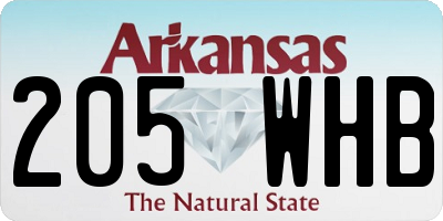 AR license plate 205WHB
