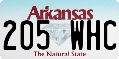 AR license plate 205WHC